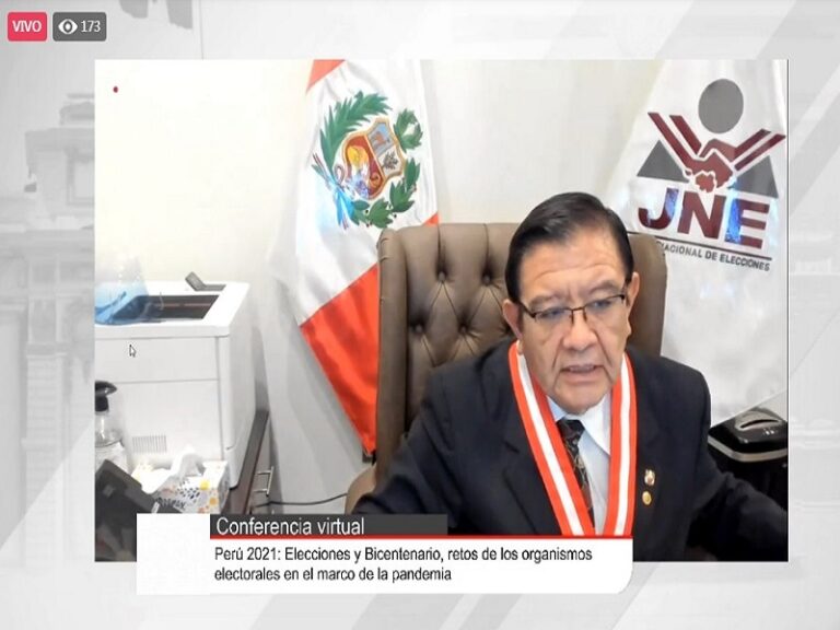 Foto 1 Presidente del JNE en conferencia Perú 2021